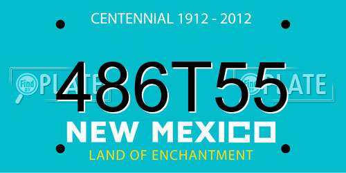486T55 New Mexico License Plate