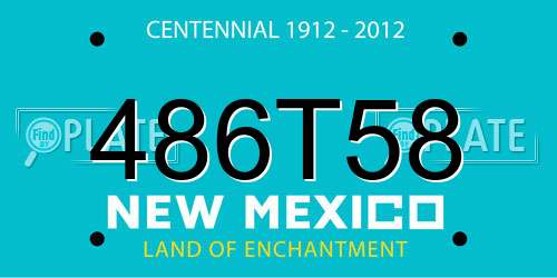 486T58 New Mexico License Plate