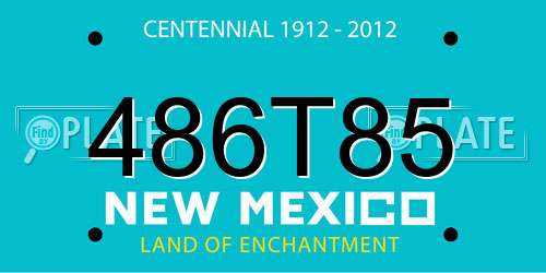 486T85 New Mexico License Plate