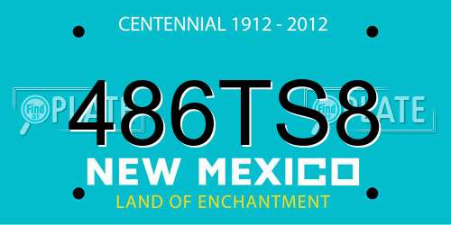 486TS8 New Mexico License Plate