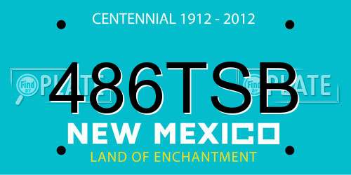 486TSB New Mexico License Plate