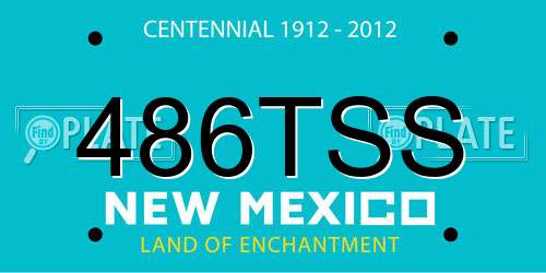 486TSS New Mexico License Plate
