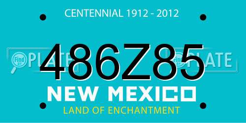 486Z85 New Mexico License Plate