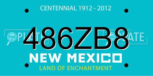 486ZB8 New Mexico License Plate