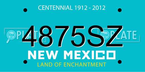 4875SZ New Mexico License Plate