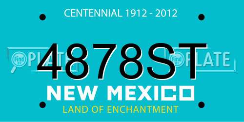 4878ST New Mexico License Plate