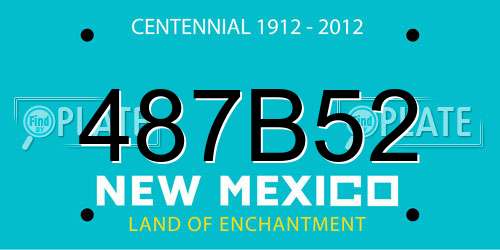 487B52 New Mexico License Plate