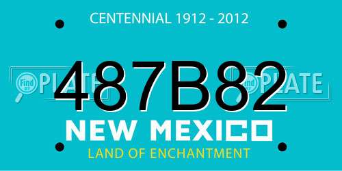 487B82 New Mexico License Plate