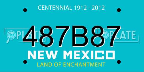 487B87 New Mexico License Plate