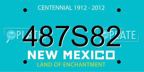 487S82 New Mexico License Plate