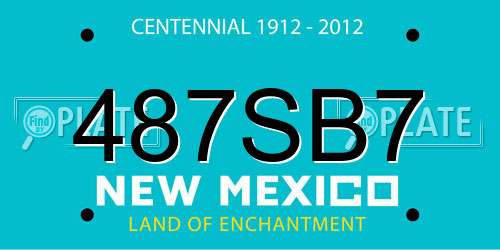 487SB7 New Mexico License Plate