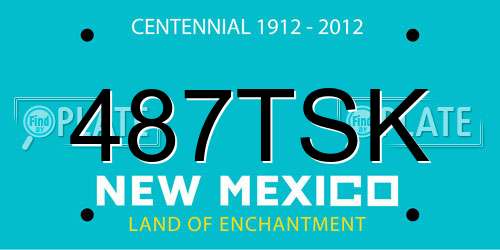 487TSK New Mexico License Plate