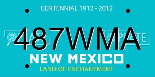 487WMA New Mexico License Plate