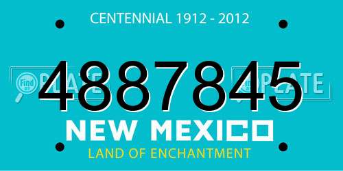 4887845 New Mexico License Plate
