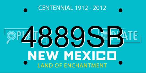4889SB New Mexico License Plate