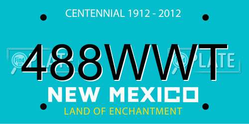 488WWT New Mexico License Plate