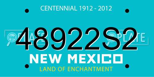 48922S2 New Mexico License Plate