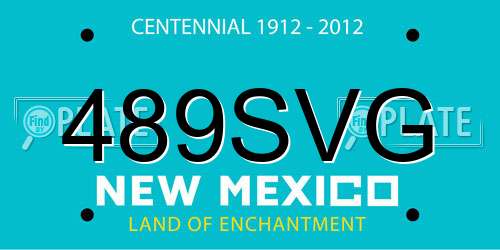 489SVG New Mexico License Plate