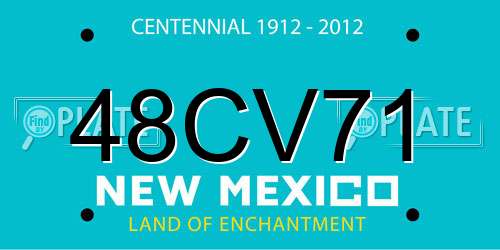 48CV71 New Mexico License Plate