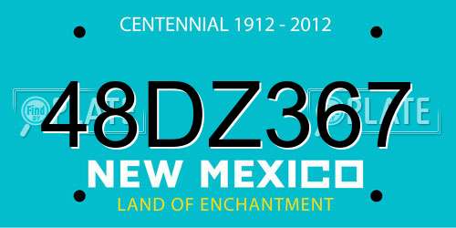 48DZ367 New Mexico License Plate