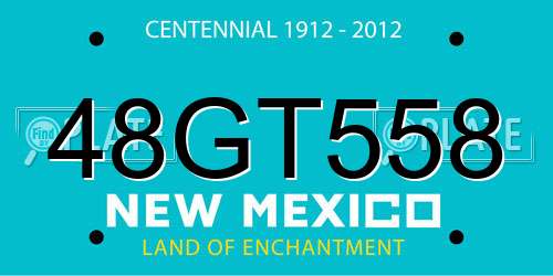 48GT558 New Mexico License Plate