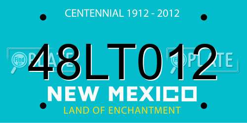 48LT012 New Mexico License Plate