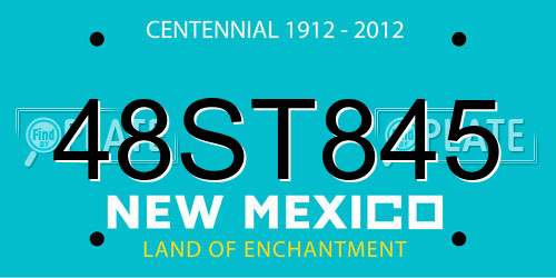 48ST845 New Mexico License Plate