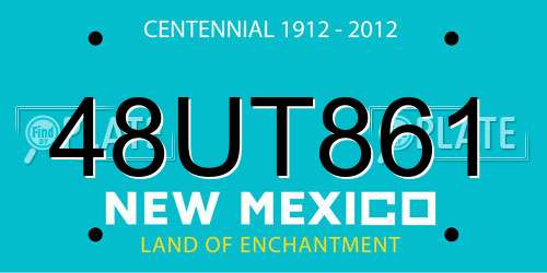 48UT861 New Mexico License Plate