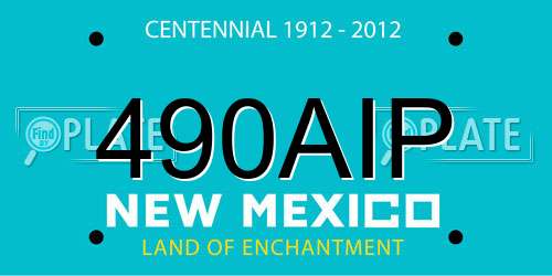 490AIP New Mexico License Plate