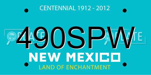 490SPW New Mexico License Plate