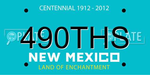 490THS New Mexico License Plate