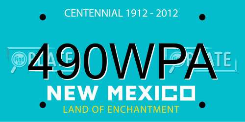 490WPA New Mexico License Plate
