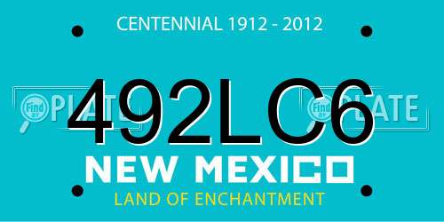 492LC6 New Mexico License Plate
