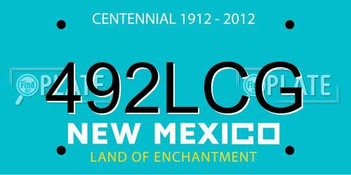 492LCG New Mexico License Plate