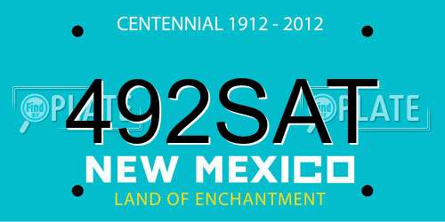492SAT New Mexico License Plate