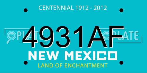 4931AF New Mexico License Plate