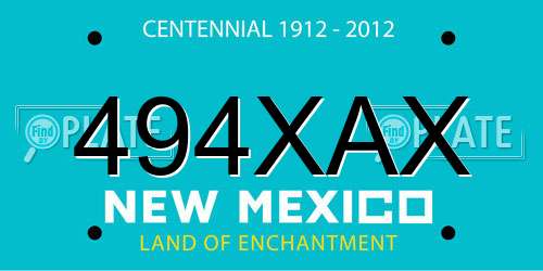 494XAX New Mexico License Plate