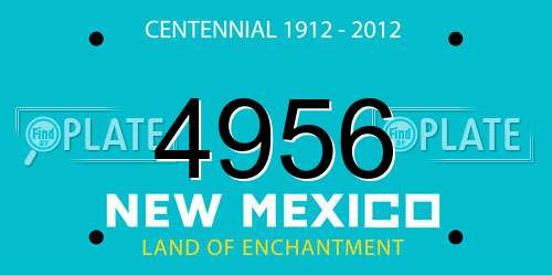 4956 New Mexico License Plate