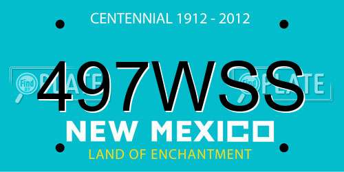 497WSS New Mexico License Plate