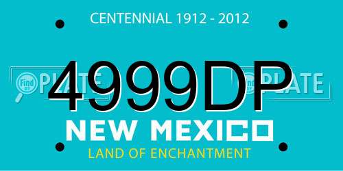 4999DP New Mexico License Plate