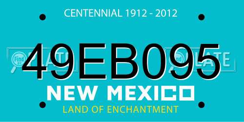 49EB095 New Mexico License Plate