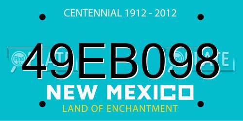 49EB098 New Mexico License Plate