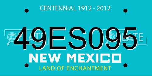 49ES095 New Mexico License Plate