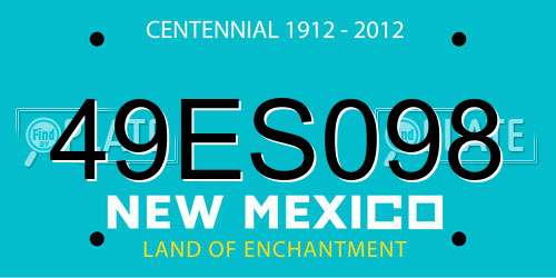 49ES098 New Mexico License Plate