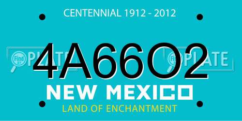 4A66O2 New Mexico License Plate