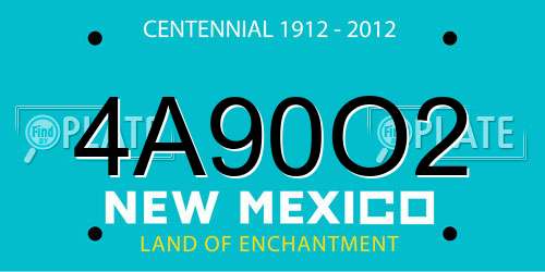 4A90O2 New Mexico License Plate
