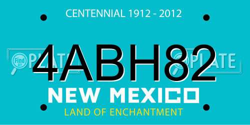 4ABH82 New Mexico License Plate
