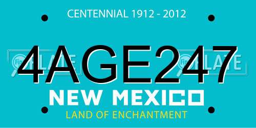 4AGE247 New Mexico License Plate