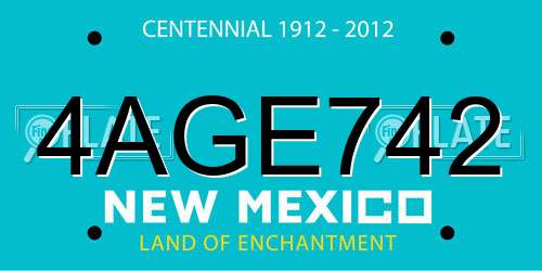 4AGE742 New Mexico License Plate