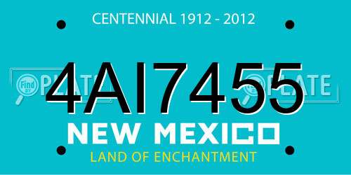 4AI7455 New Mexico License Plate